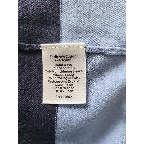 NWT STS Sail To Sable Blue/Navy Striped Fringe Nautical Tank Top Size S Shirt - Picture 10 of 10